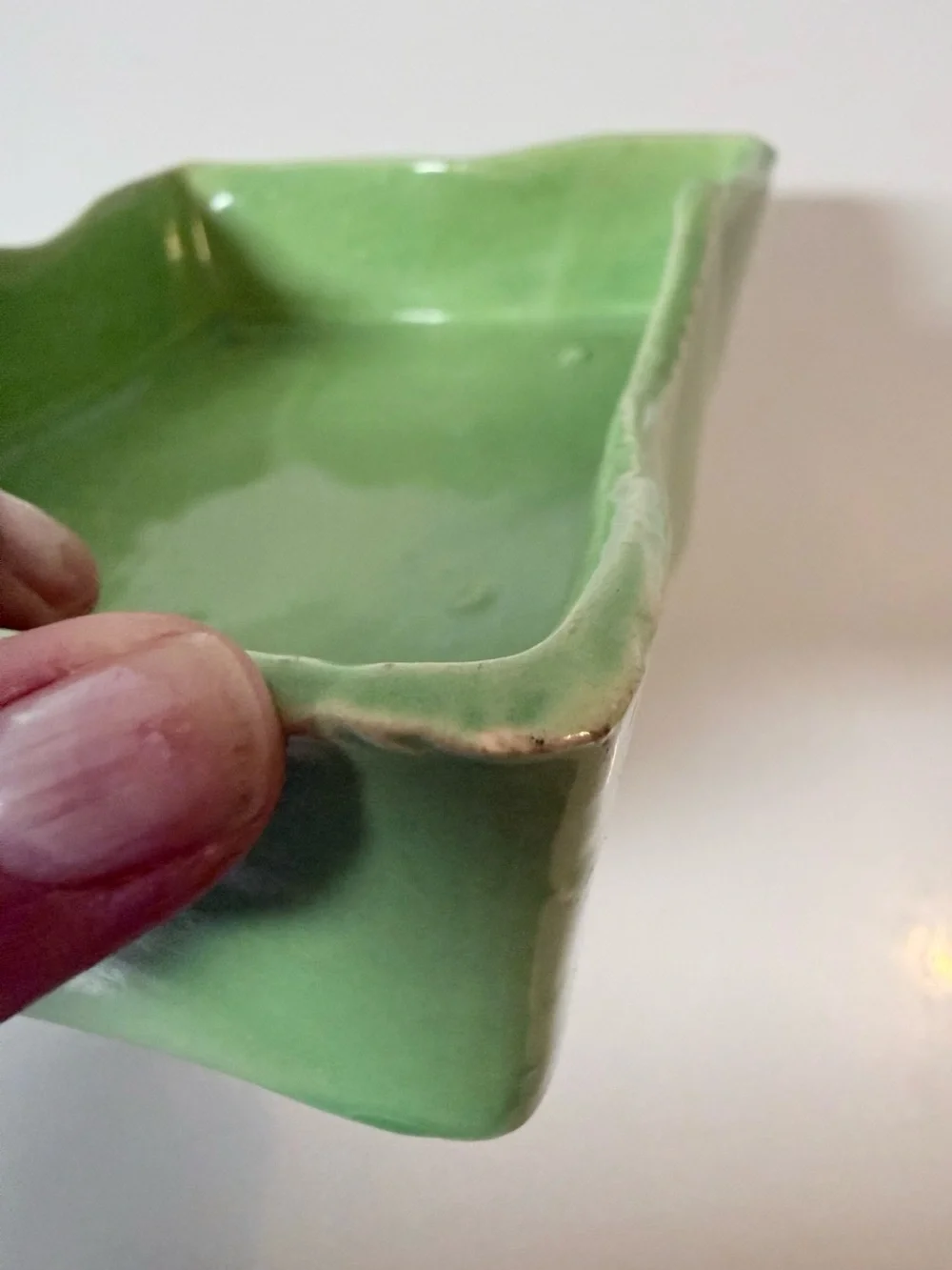 Mccoy Green Ceramic Pottery planter Tray